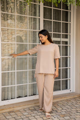 Beige Knitted Tunic Set