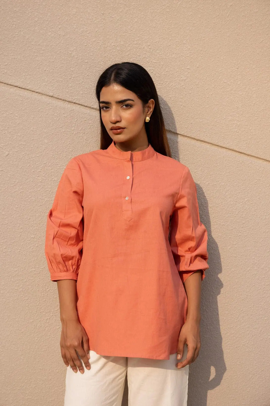 Peach Short Kurta - Sugnaa