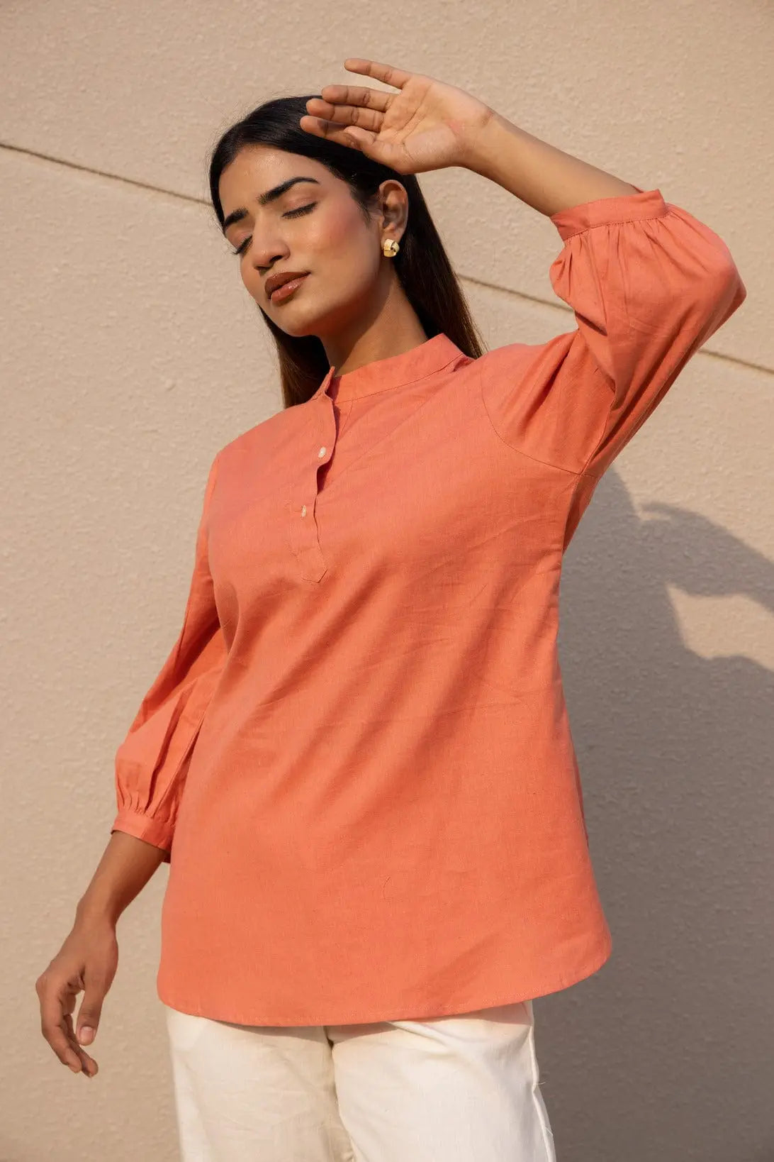 Peach Short Kurta - Sugnaa