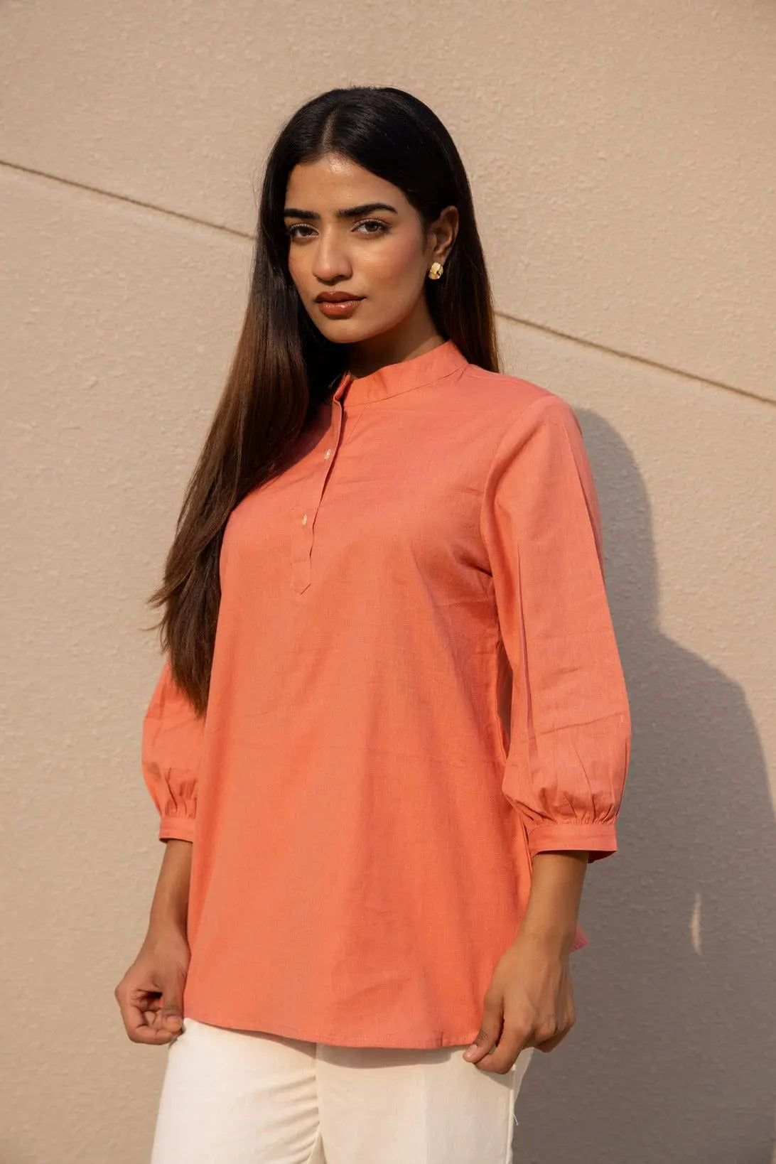 Peach Short Kurta - Sugnaa