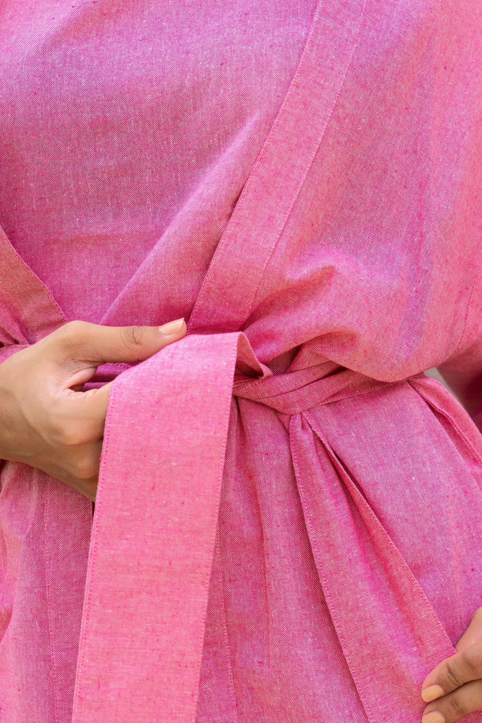 Pink 3 Piece Kimono Set with Belt