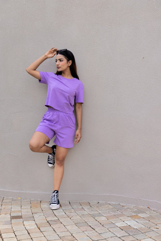 Lavender T-shirt & Shorts Set