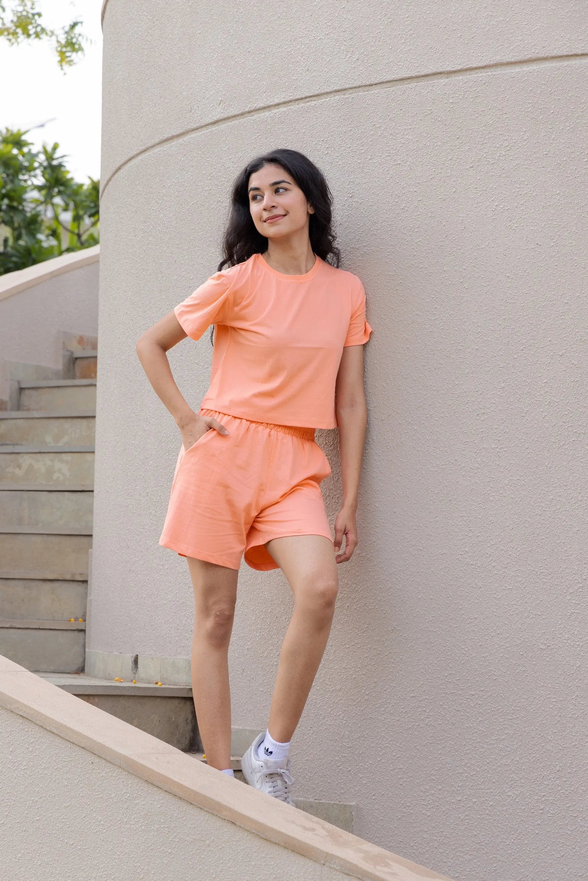 Peach T-shirt & Shorts Set