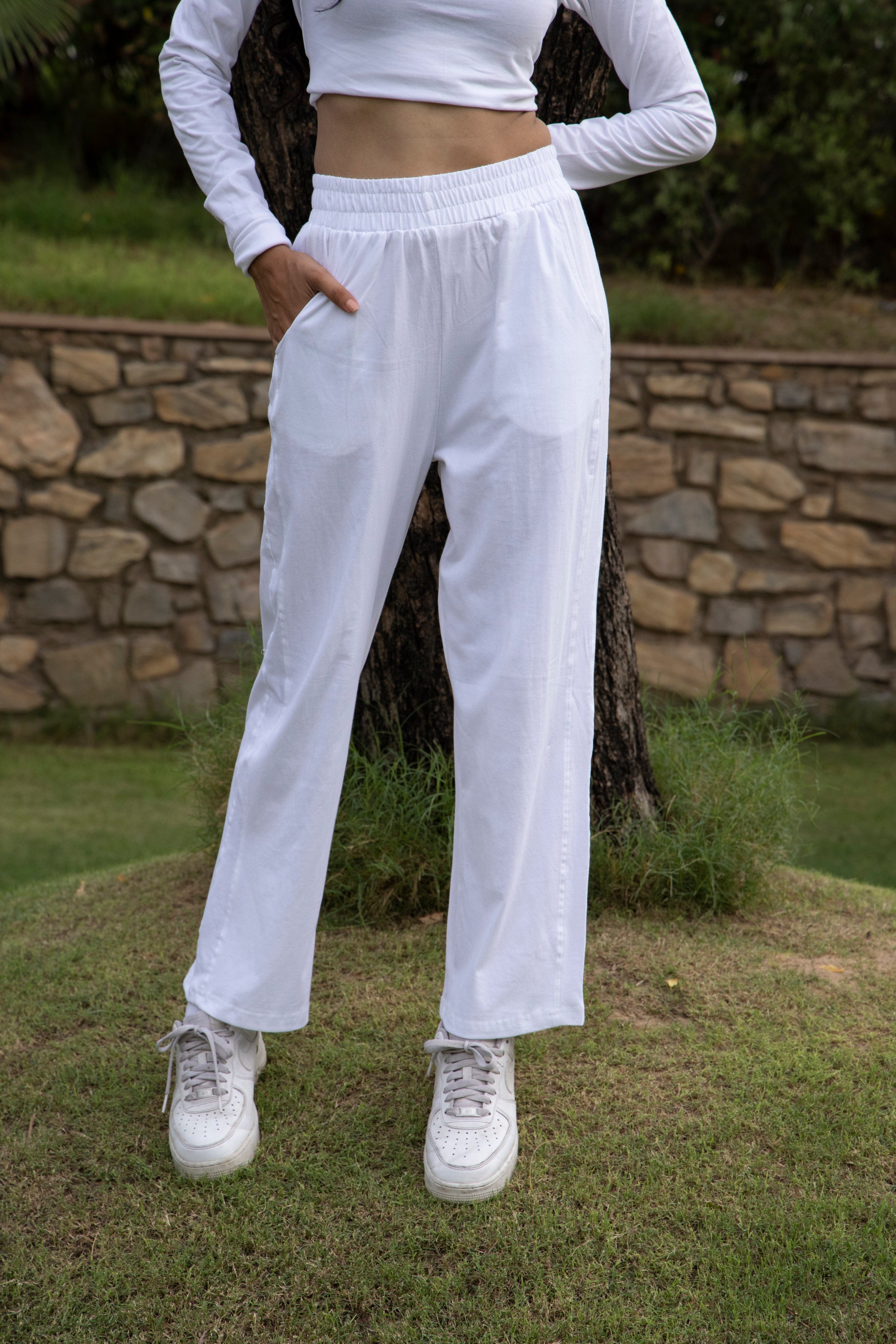 White Full Top & Pants Set