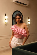 Eve One Shoulder Top - Pink