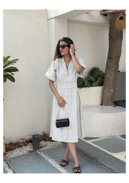 Belted Shirt Maxi Dress