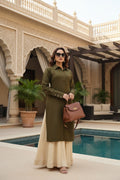 Long Shirt Kurta - Olive Green