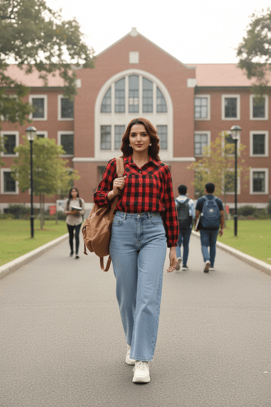 Gingham Check Shirt - Red