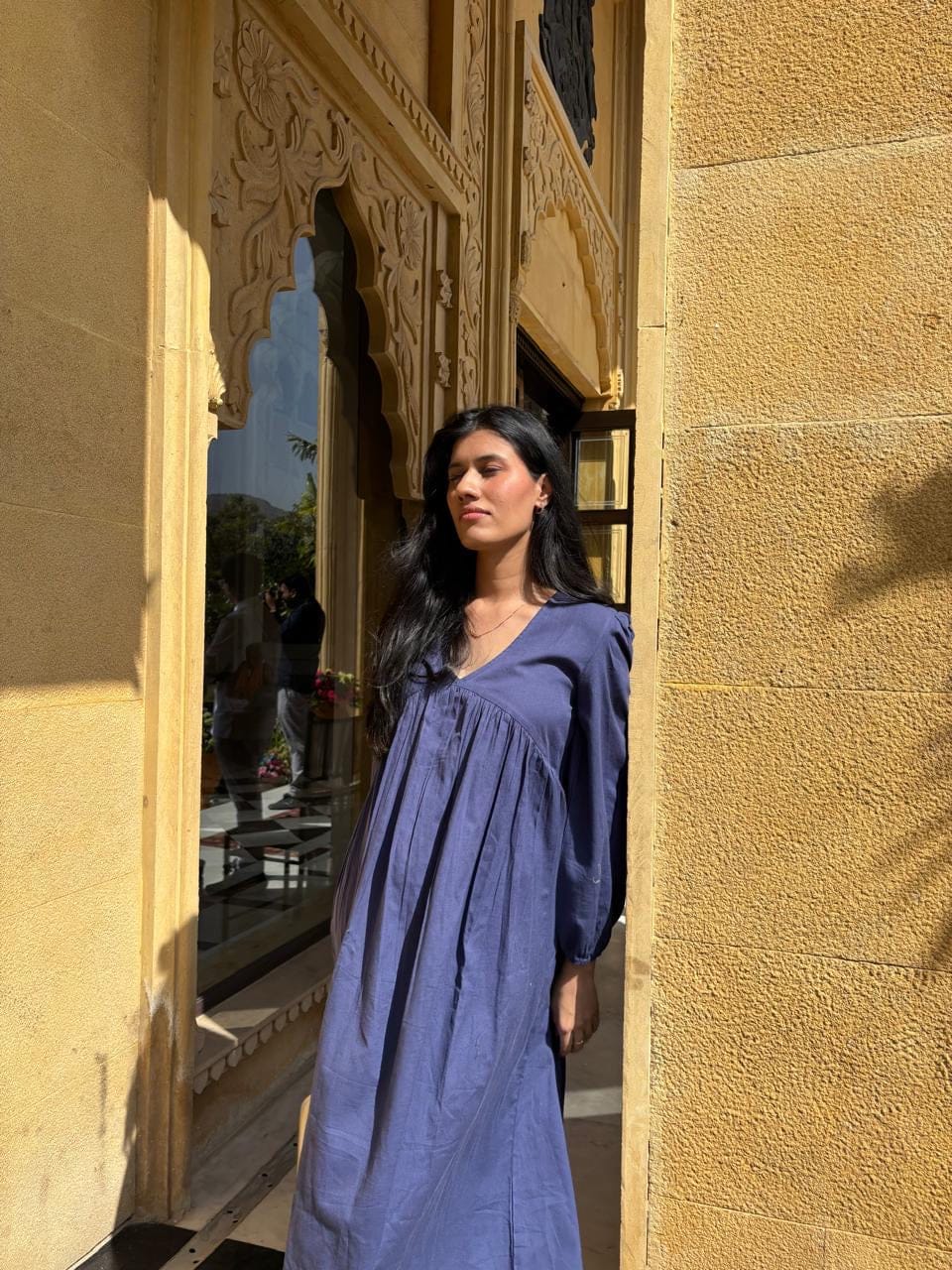 Gathered Maxi Dress - Royal Blue