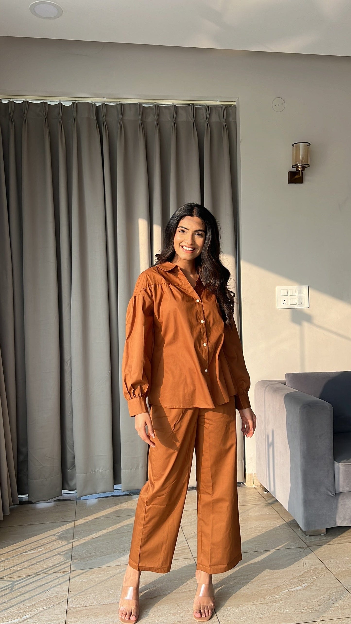 Aravali Co-ord Set - Russet